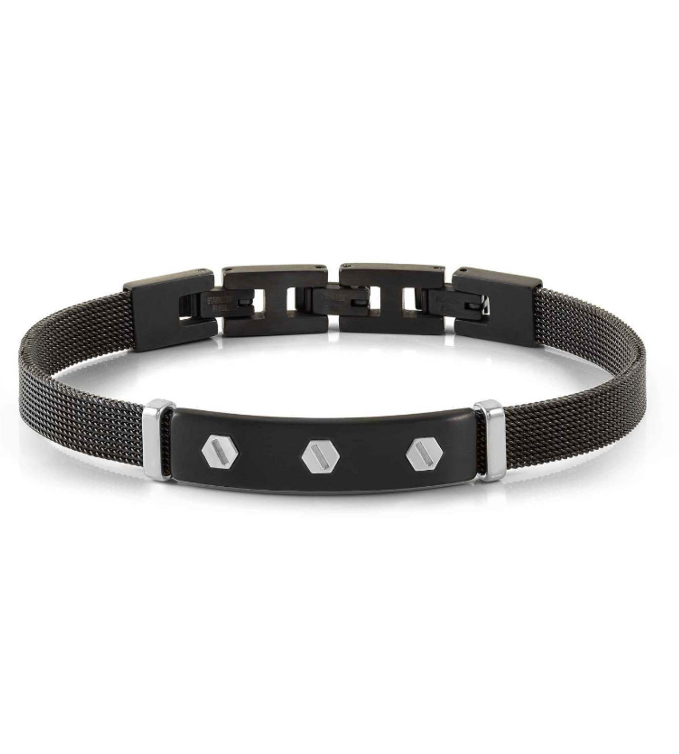 Bransoletka Męska czarna Nomination Sealover ze srebrnymi śrubkami 135004 032.png